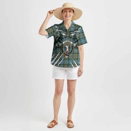 Cathcart Tartan Crest Hawaiian Shirt Ferocious Lion Style