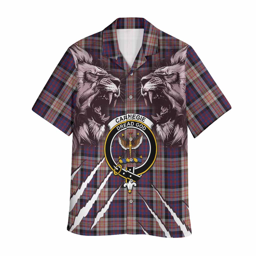 Carnegie Tartan Crest Hawaiian Shirt Ferocious Lion Style