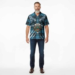 Clergy Tartan Crest Hawaiian Shirt Ferocious Lion Style