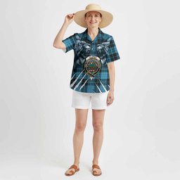 Clergy Tartan Crest Hawaiian Shirt Ferocious Lion Style
