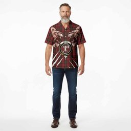 Brodie Tartan Crest Hawaiian Shirt Ferocious Lion Style