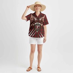 Brodie Tartan Crest Hawaiian Shirt Ferocious Lion Style