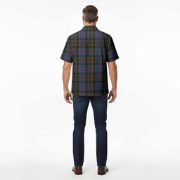 Bowie Tartan Crest Hawaiian Shirt Ferocious Lion Style