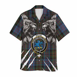 Bowie Tartan Crest Hawaiian Shirt Ferocious Lion Style