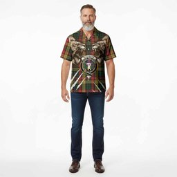 Buchanan Tartan Crest Hawaiian Shirt Ferocious Lion Style