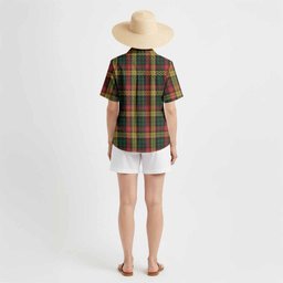 Buchanan Tartan Crest Hawaiian Shirt Ferocious Lion Style
