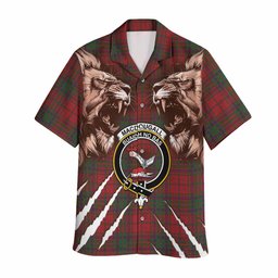 MacDougall (McDougall) Tartan Crest Hawaiian Shirt Ferocious Lion Style