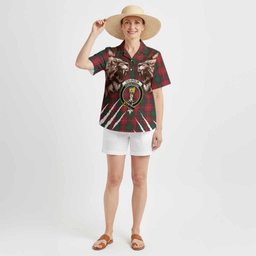 Chisholm Tartan Crest Hawaiian Shirt Ferocious Lion Style