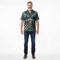 Melville Tartan Crest Hawaiian Shirt Ferocious Lion Style