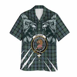 Melville Tartan Crest Hawaiian Shirt Ferocious Lion Style