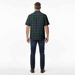 Gordon Tartan Crest Hawaiian Shirt Ferocious Lion Style