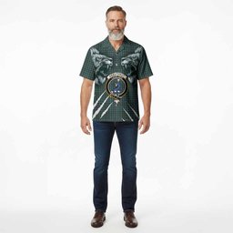Arbuthnot Tartan Crest Hawaiian Shirt Ferocious Lion Style