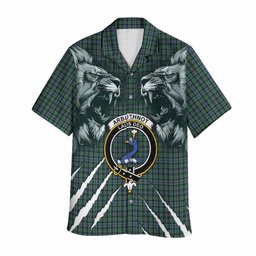 Arbuthnot Tartan Crest Hawaiian Shirt Ferocious Lion Style