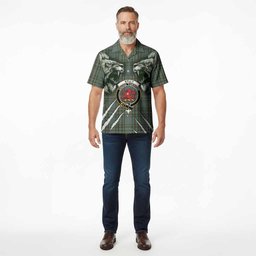 Kelly Tartan Crest Hawaiian Shirt Ferocious Lion Style