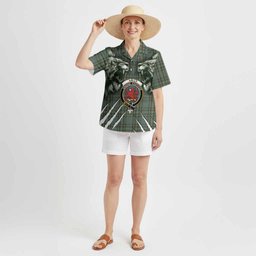 Kelly Tartan Crest Hawaiian Shirt Ferocious Lion Style