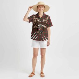 Innes Tartan Crest Hawaiian Shirt Ferocious Lion Style