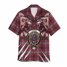 Little Tartan Crest Hawaiian Shirt Ferocious Lion Style