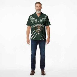 Graham Tartan Crest Hawaiian Shirt Ferocious Lion Style