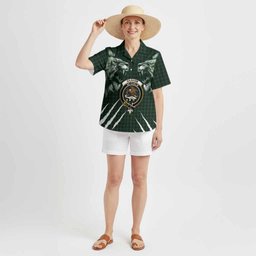 Graham Tartan Crest Hawaiian Shirt Ferocious Lion Style