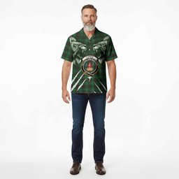 Lundin Tartan Crest Hawaiian Shirt Ferocious Lion Style