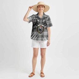 Glen Tartan Crest Hawaiian Shirt Ferocious Lion Style