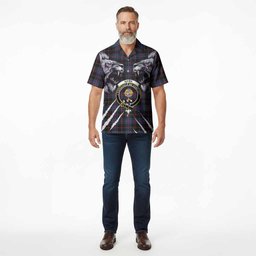 Nairn Tartan Crest Hawaiian Shirt Ferocious Lion Style