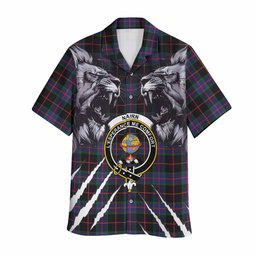 Nairn Tartan Crest Hawaiian Shirt Ferocious Lion Style