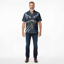 MacKinlay (McKinlay) Tartan Crest Hawaiian Shirt Ferocious Lion Style