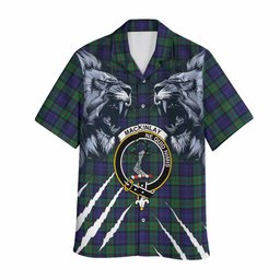 MacKinlay (McKinlay) Tartan Crest Hawaiian Shirt Ferocious Lion Style
