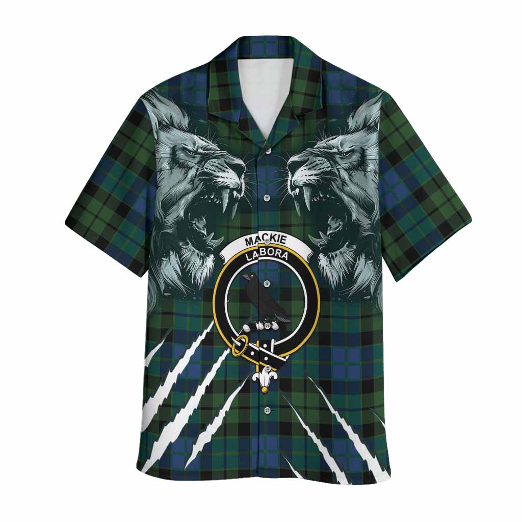 MacKie (McKie) Tartan Crest Hawaiian Shirt Ferocious Lion Style