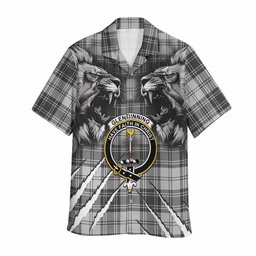 Glendinning Tartan Crest Hawaiian Shirt Ferocious Lion Style