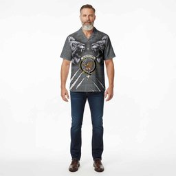 Gladstone (Gladstanes) Tartan Crest Hawaiian Shirt Ferocious Lion Style