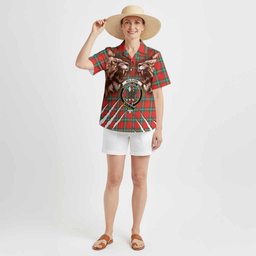 MacLaine (McLaine) Tartan Crest Hawaiian Shirt Ferocious Lion Style
