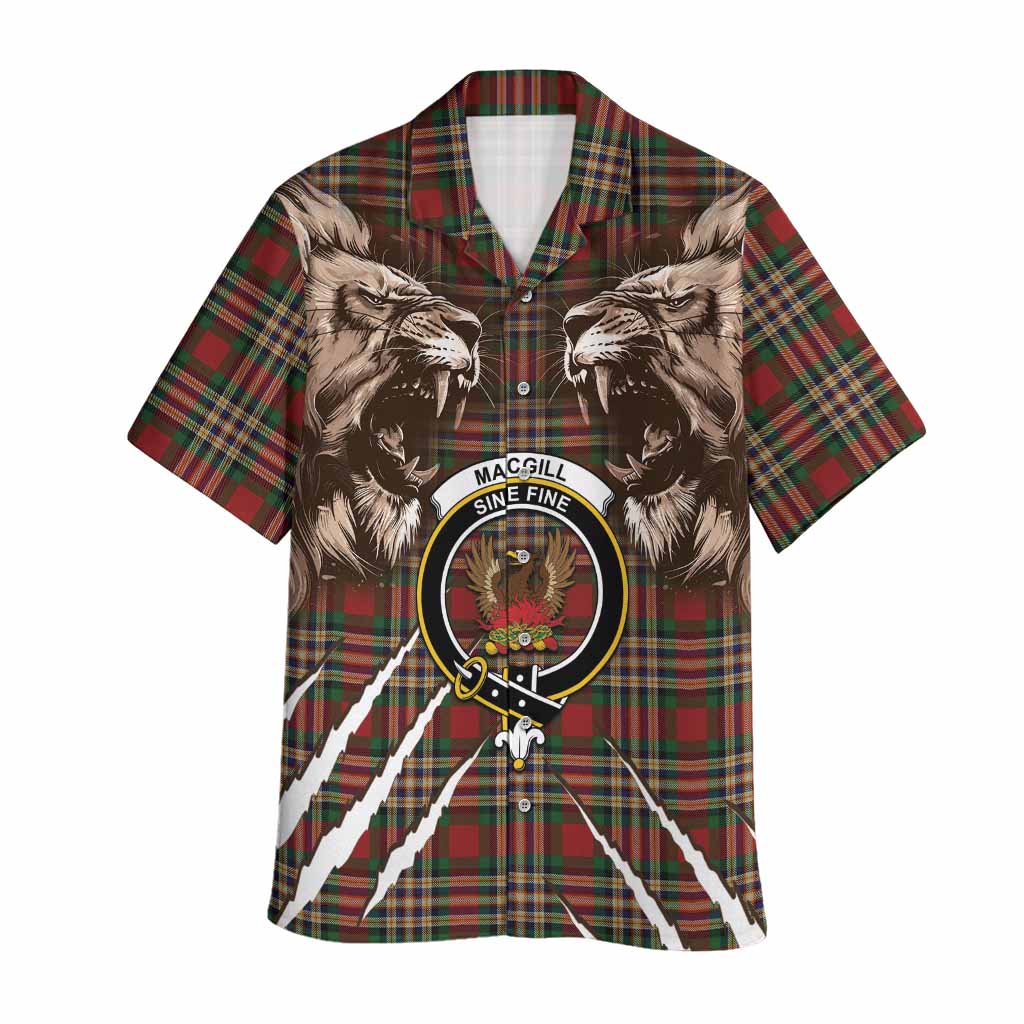 MacGill (MakGill) Tartan Crest Hawaiian Shirt Ferocious Lion Style