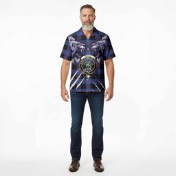 Maule Tartan Crest Hawaiian Shirt Ferocious Lion Style