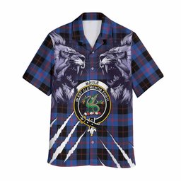 Maule Tartan Crest Hawaiian Shirt Ferocious Lion Style