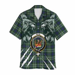 Mow Tartan Crest Hawaiian Shirt Ferocious Lion Style