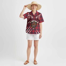 Leslie Tartan Crest Hawaiian Shirt Ferocious Lion Style