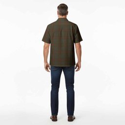 Gray Tartan Crest Hawaiian Shirt Ferocious Lion Style