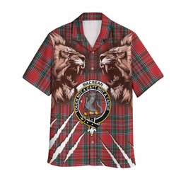 MacBean (MacBain) Tartan Crest Hawaiian Shirt Ferocious Lion Style