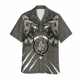Haig Tartan Crest Hawaiian Shirt Ferocious Lion Style