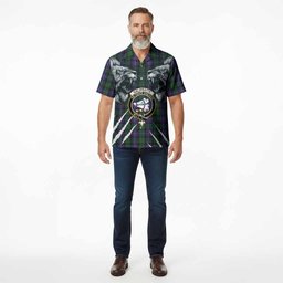 Galbraith Tartan Crest Hawaiian Shirt Ferocious Lion Style