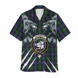 Galbraith Tartan Crest Hawaiian Shirt Ferocious Lion Style