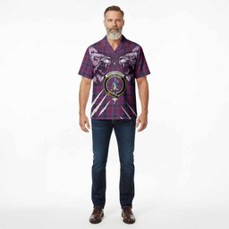 Montgomery Tartan Crest Hawaiian Shirt Ferocious Lion Style