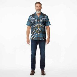 Garden (Gardyne) Tartan Crest Hawaiian Shirt Ferocious Lion Style