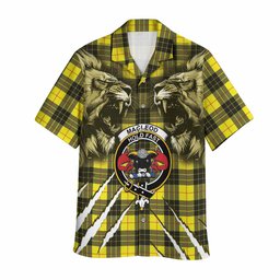 MacLeod (McLeod) Tartan Crest Hawaiian Shirt Ferocious Lion Style