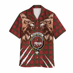 MacDonald (McDonald) of Sleat Tartan Crest Hawaiian Shirt Ferocious Lion Style