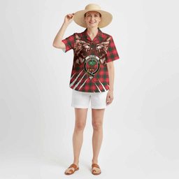 Fenton Tartan Crest Hawaiian Shirt Ferocious Lion Style