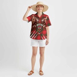 Maxtone Tartan Crest Hawaiian Shirt Ferocious Lion Style