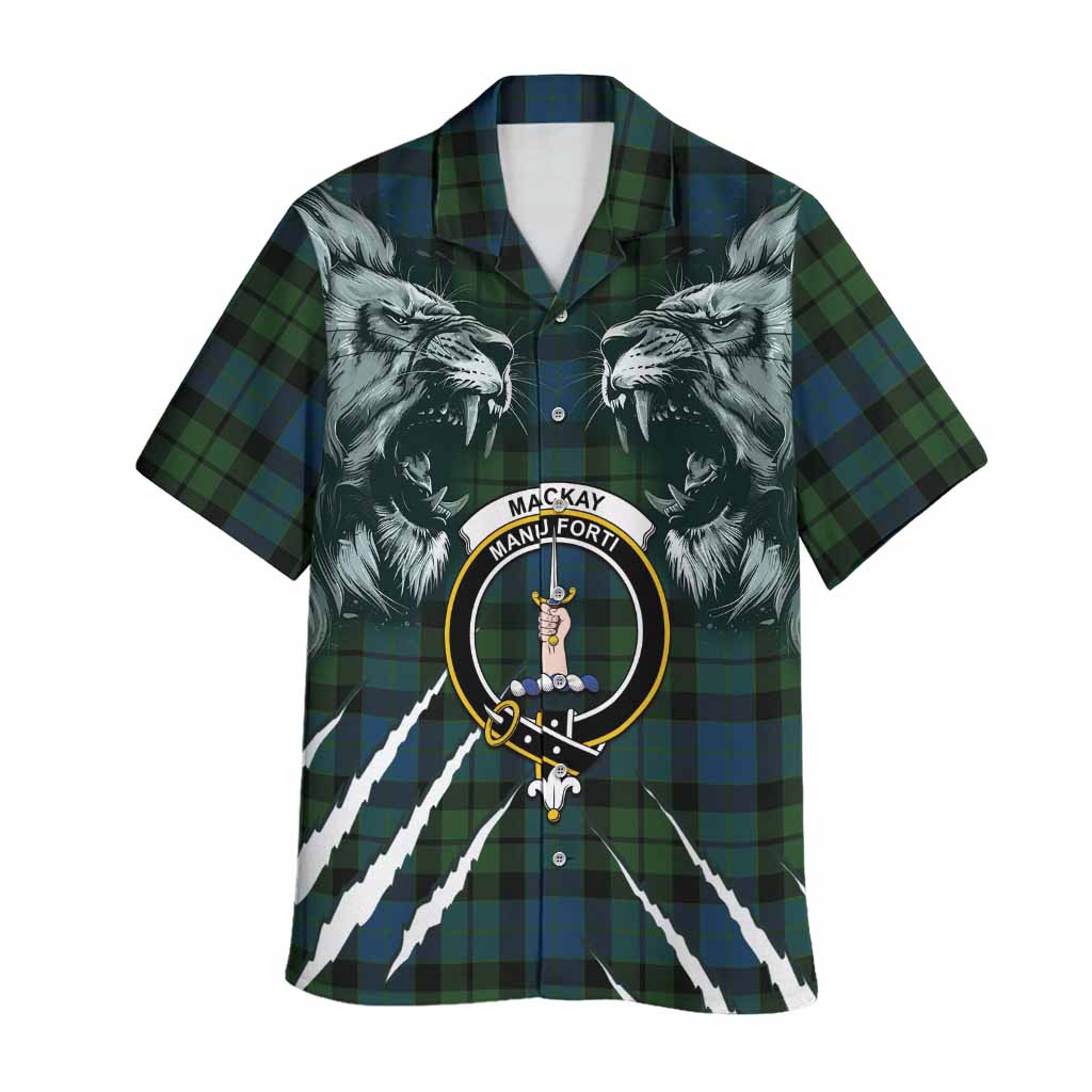 MacKay (McKay) Tartan Crest Hawaiian Shirt Ferocious Lion Style